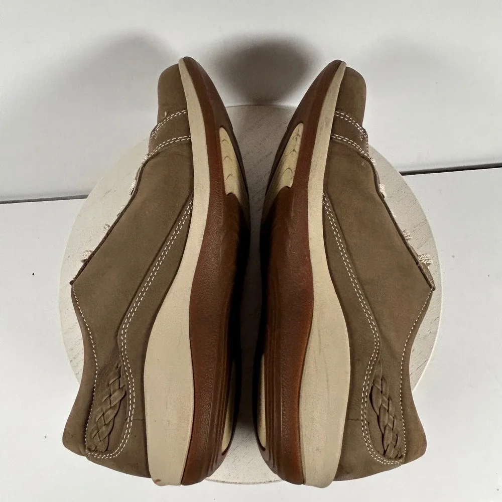 Aetrex Dana Brown Leather‎ Comfort Walking Shoes Women's 9/9.5 Wide Width